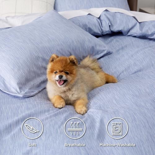Bedsure Duvet Cover Set King Size - 3 Pieces Navy 104x90