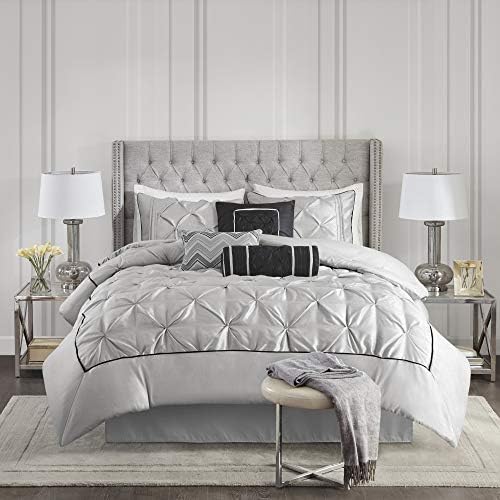 Madison Park Laurel Cozy Comforter Set - Grey Queen 7 Piece
