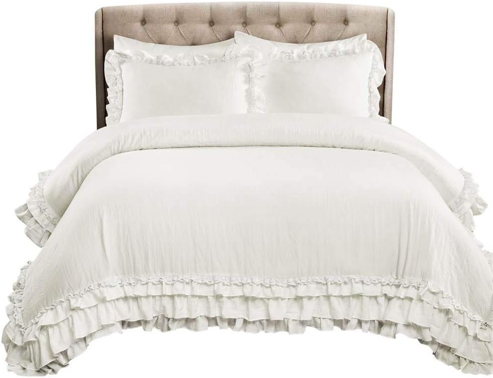 Lush Decor - Ella White Comforter Set with Shams