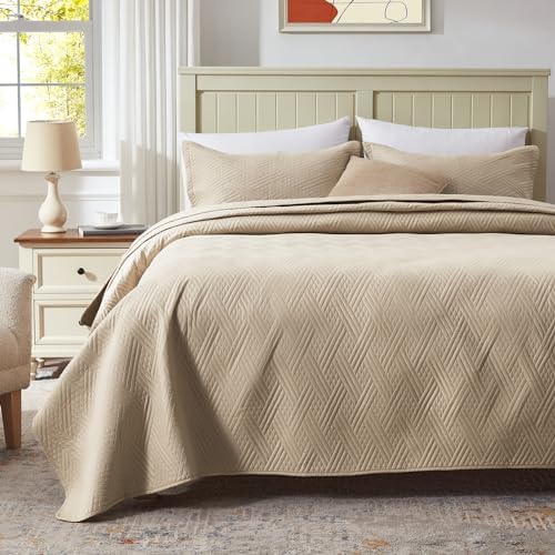 LEAONME California King Quilt Set 3 Pieces