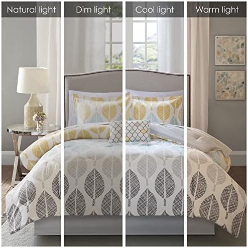Madison Park Cozy Bed in a Bag Comforter Set Queen Leaf YellowAqua