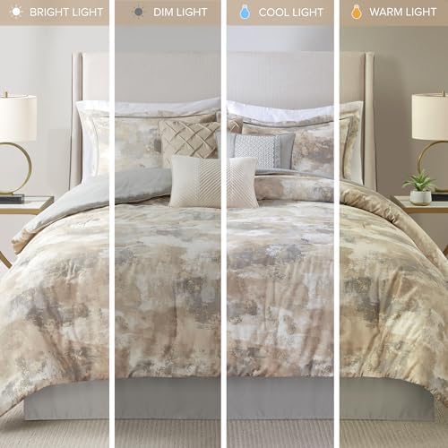 Madison Park Gray Queen Comforter Set 7 Piece
