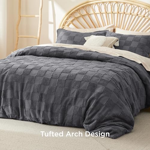 Bedsure Boho Checkered King Duvet Cover