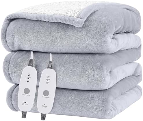 HYLEORY Heated Throw Blanket with 3 Heat Levels and 4H Timer