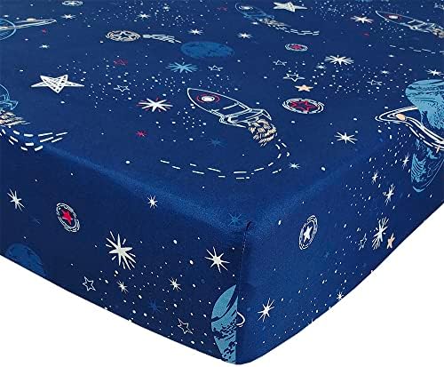 MAG 3 Pcs Space Sheet Set with Planets Stars Rockets Pattern