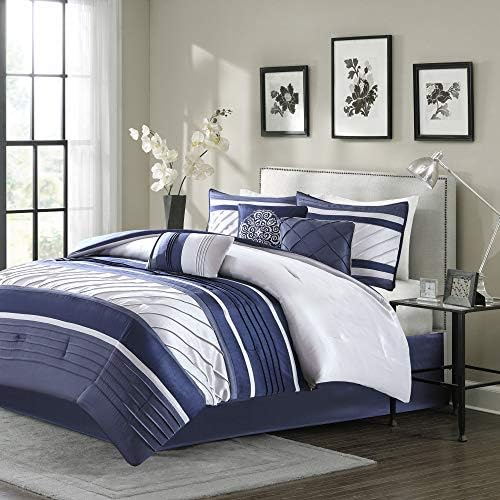 Madison Park Blaire Cozy Comforter Set 7 Piece Navy