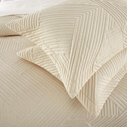 Chic Home Sianna 3 Piece Queen Quilt Set - Beige