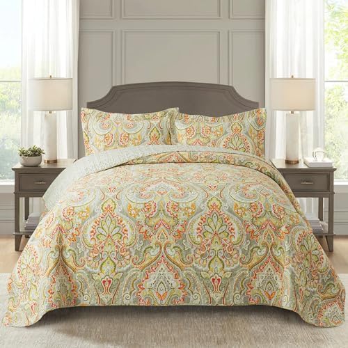 NEWLAKE Reversible Cotton Quilt Set King Size
