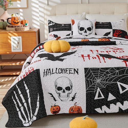 Cmfshape Halloween Quilt Set 3 Piece Queen Size