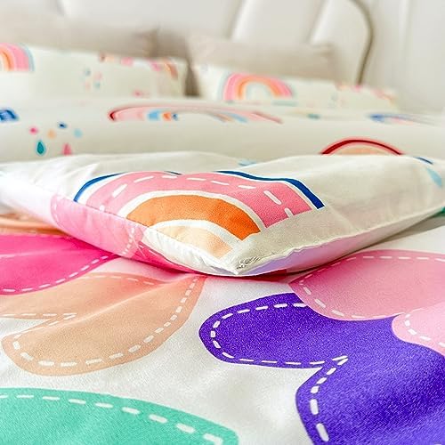 Btargot 3 Piece Rainbow Comforter Set for Kids