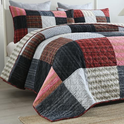 mixinni 100 Cotton Reversible Quilt Set for King Bed