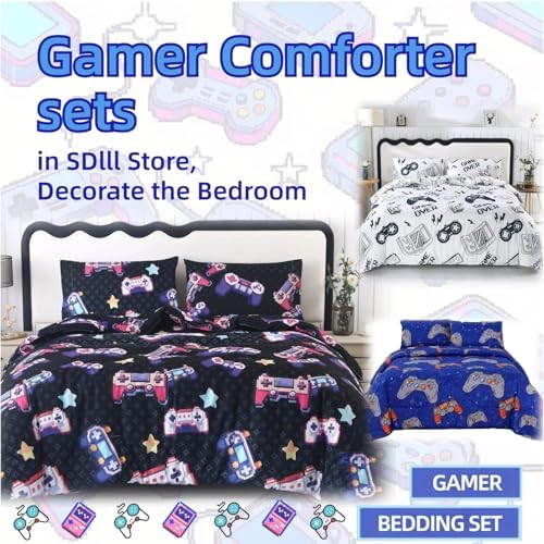 SDIII Gamer Bedding Sheet Set 4PCS Full Size for Kids