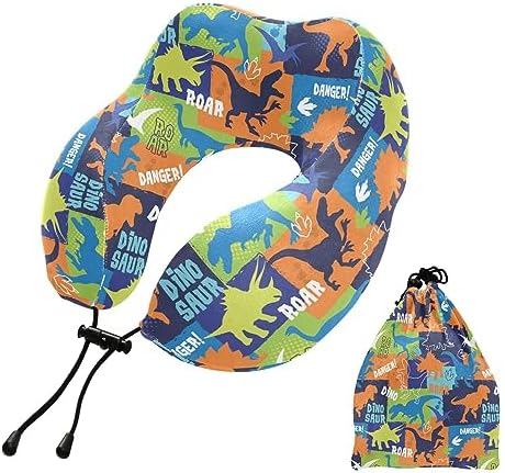Sletend Bright Dinosaurs Travel Neck Pillow for Adults Kids
