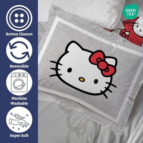 Jay Franco Hello Kitty Duvet Cover Set 3 Piece Queen