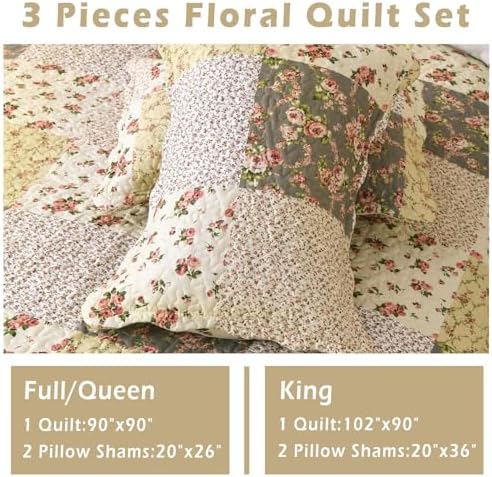 Cmfshape Romantic Patchwork Quilt Set Queen Size