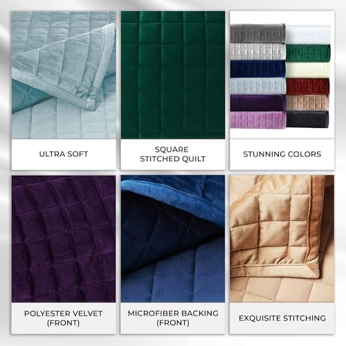Tribeca Living Velvet Quilt Set King Size Taupe 1