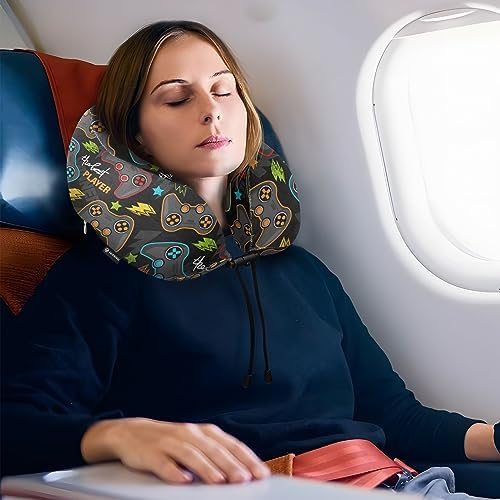 JIPONI Travel Pillow with Memory Foam and Snap Strap 1