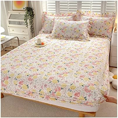 OBONG Deep Pocket Fitted Sheet 100 Cotton Flower Print 1