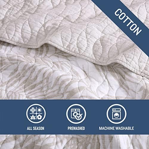 Tommy Bahama Queen Quilt Set with Shams - Palmday Beige