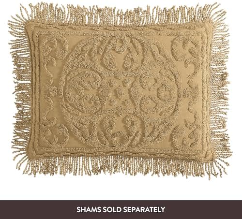 Beatrice Home Fashions Medallion Chenille Bedspread Full Gold