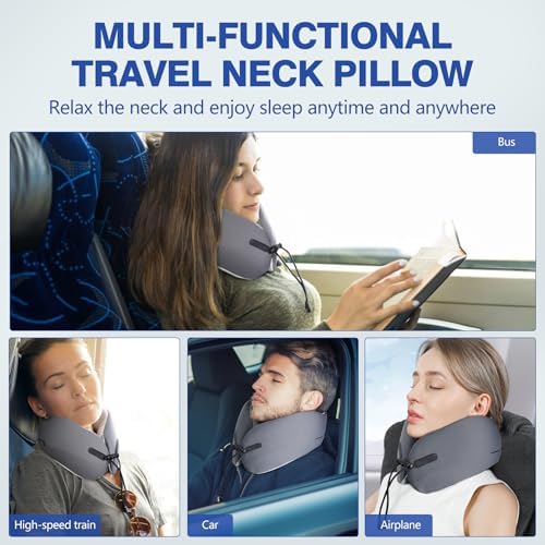 Cozyhealth Memory Foam Travel Neck Pillow for Airplane and Car Use
