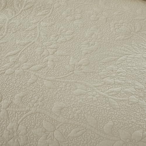 Brandream Queen Quilt Set 3-Piece Cotton Beige