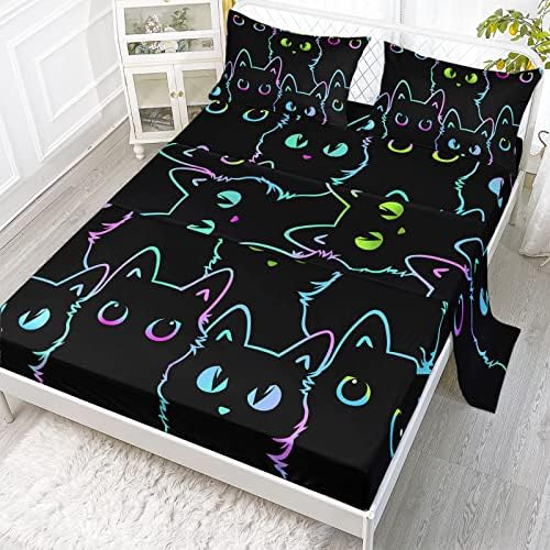 Axolotl Kids Bedding Set Twin Size Gradient Line 4Pcs