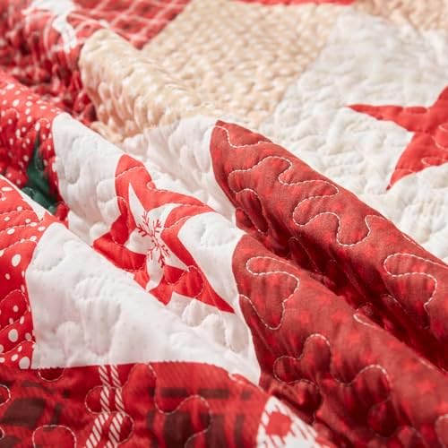 LEAONME Christmas Quilt Set 3-Piece King Size