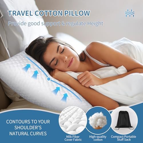 HZYAMZ Cotton Travel Neck Pillow for Camping and Travel