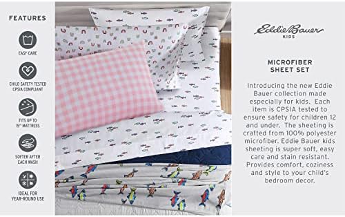Eddie Bauer Kids Sheet Set - Fish Lake White Queen