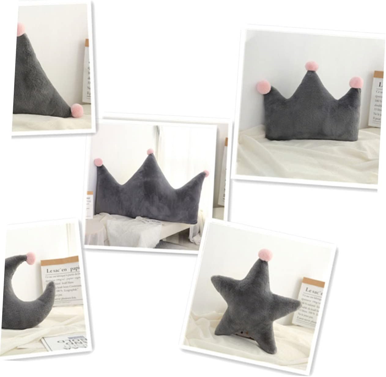 LIFKOME 40 Kids Throw Pillows Princess Crown Moon Decor Cushions