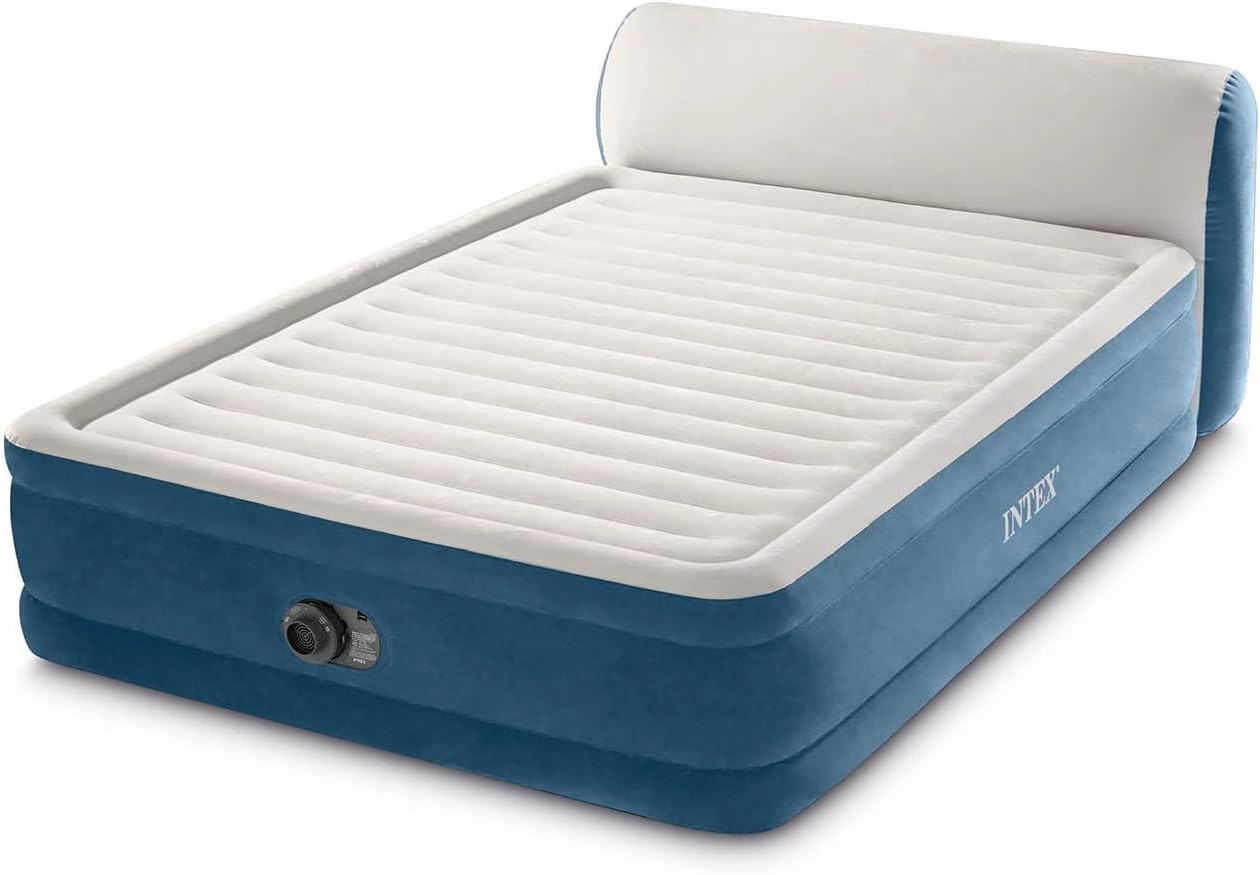 Intex Queen Airbed with Headboard and Pump
