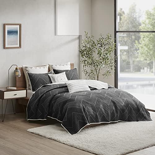INKIVY Reversible Cotton Quilt Set - Chevron Design