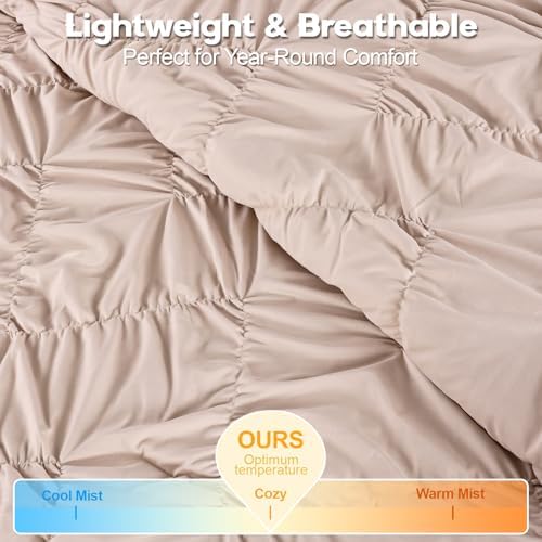 Uspring Khaki Queen Quilt Set 3 Piece