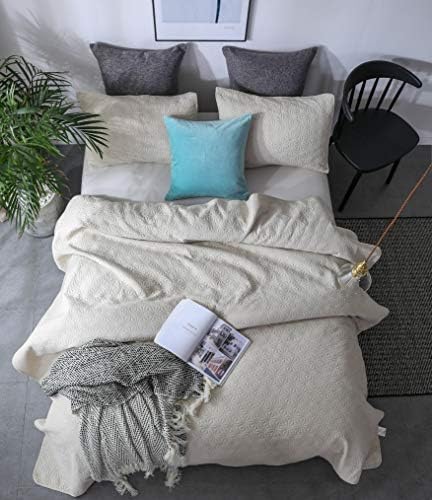 KASENTEX Quilt Set - Sand Beige with Star Design