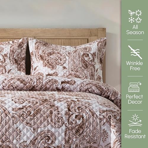 Elegant Comfort 3-Piece Reversible Paisley Quilt Set