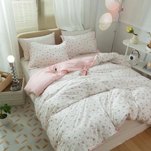 AMWAN Floral Duvet Cover Twin Set with Pillowcases