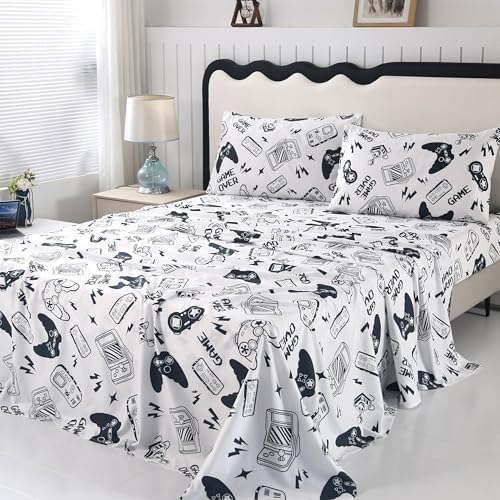 SDIII Gamer Bedding Sheet Set 4PCS Full Size for Kids