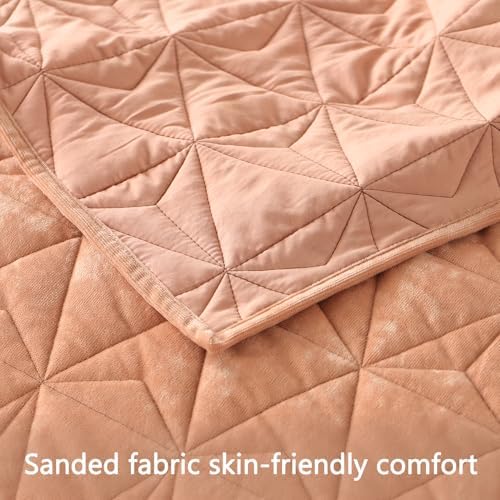 KASENTEX Velvet Oversized King Quilt Set 3 Piece