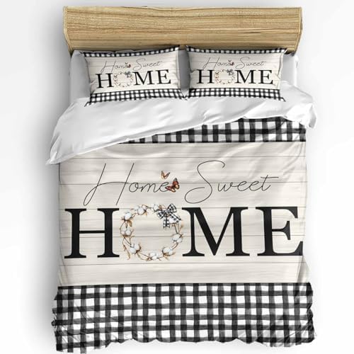 Boanket 3 Piece Farmhouse Bedding Set with Zipper Closure