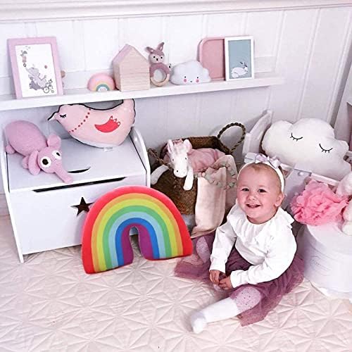Cute Rainbow Shaped Plush Throw Pillow