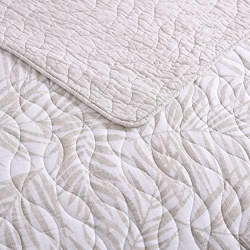 Tommy Bahama Queen Quilt Set with Shams - Palmday Beige