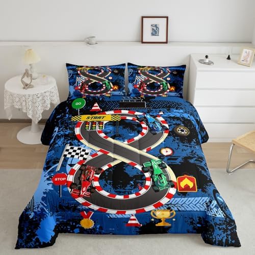 Racing Track Cars Bed Set for Boys and Men