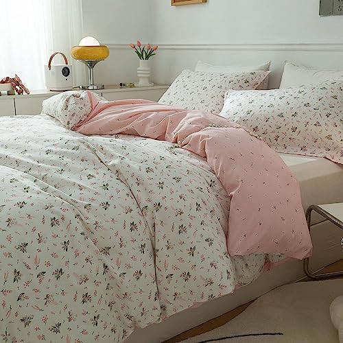AMWAN Floral Duvet Cover Set Full Size Cotton Garden Kids