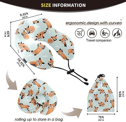 Sletend Cute Red Panda Travel Neck Pillow