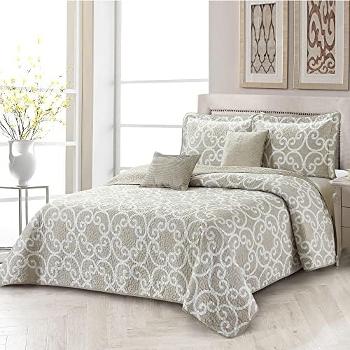 Home Soft Things 5 Piece Microfiber Quilt Set Oversize King