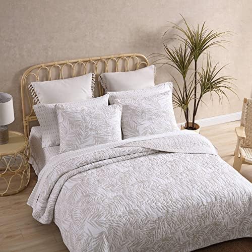 Tommy Bahama Queen Quilt Set with Shams - Palmday Beige