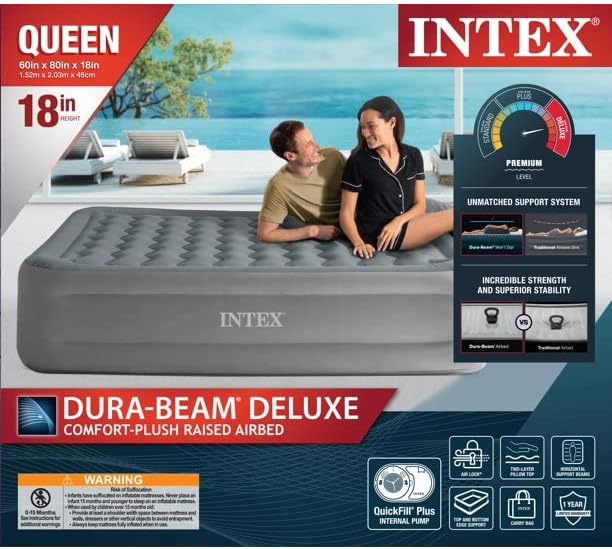 Intex Airbed with Electric Pump and Pillow Top