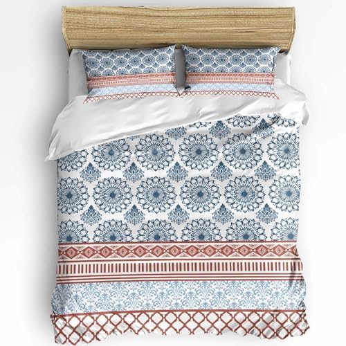 Boanket 3 Piece Queen Bedding Set with Zipper and Tie-In Pillowcases
