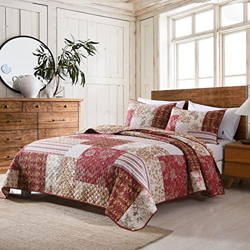 Yvooxny Queen Quilt Set with Patchwork Design 1